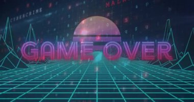 Oyunun animasyonu renkli şebeke grafiği ve istatistikleri üzerinden metin üzerinden. dijital arayüz video oyunu konsepti dijital olarak oluşturuldu.