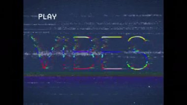 Mavi arkaplandaki titreşimlerin animasyonu. dijital arayüz video oyunu konsepti dijital olarak oluşturuldu.