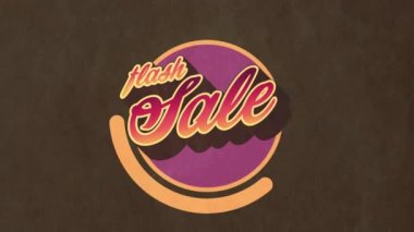 Renkli soyut şekillerin değişmesi üzerine flash satış metninin animasyonu. dijital arayüz video oyunu konsepti dijital olarak oluşturuldu.