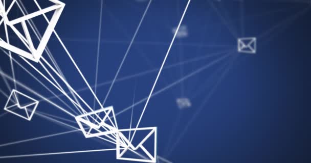 배경에 메시지 아이콘의 네트워크의 디지털 애니메이션 글로벌 — 비디오