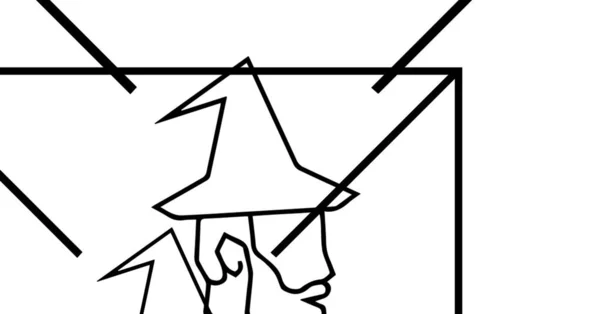 Человек Волшебник Шляпе Иллюстрация — стоковое фото