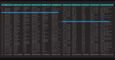 Gri ve mavi bilgisayar ekranında veri işleme animasyonu. küresel teknoloji veri işleme ve hesaplama kavramı dijital olarak oluşturulmuş video.