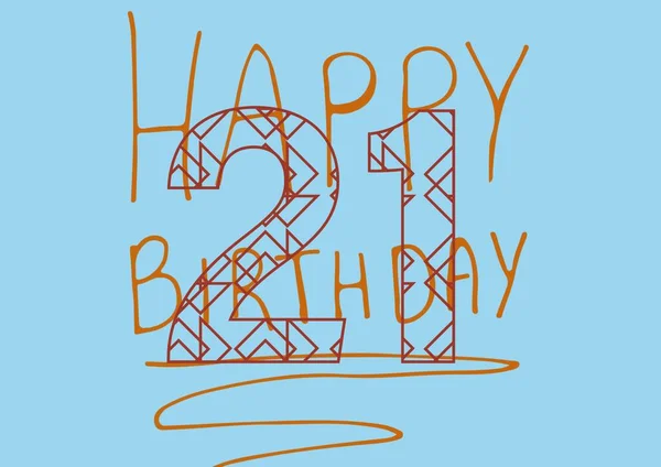 Digitally Generated Image Happy 21St Birthday Text Blue Background Birthday — Stock Photo, Image