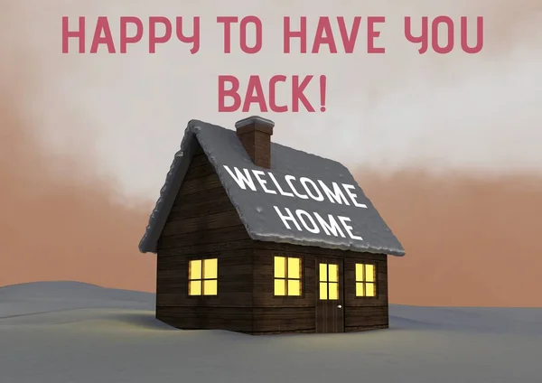Ψηφιακά Παραγόμενη Εικόνα Του Κειμένου Καλωσορίσματος Κατά Σπίτι Στο Χειμερινό — Φωτογραφία Αρχείου