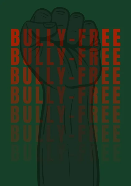 Imagem Gerada Digitalmente Texto Livre Bully Contra Punho Mão Fundo — Fotografia de Stock
