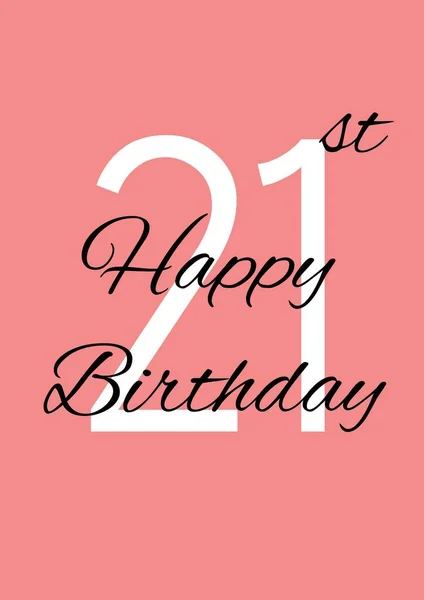 Digitally Generated Image Happy 21St Birthday Text Orange Background Birthday — Stock Photo, Image