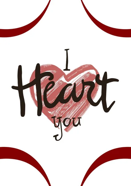 Цифрове Зображення Серця Червоному Фоні Концепція Дизайну Валентинки Любові Шаблону — стокове фото