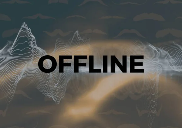 Digitálně Generovaný Obraz Offline Textu Proti Digitálním Vlnám Šedém Pozadí — Stock fotografie