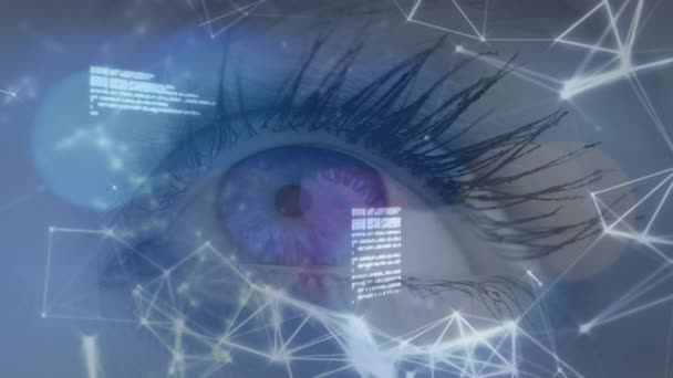 Kadın Gözünün Kapatılmasına Karşı Veri Işleme Bağlantı Ağı Siber Güvenlik — Stok video