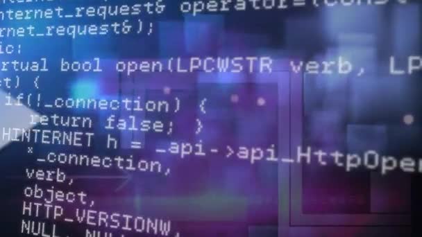 Digitální Animace Pohybu Více Šipek Zpracování Dat Fialovém Pozadí Koncept — Stock video