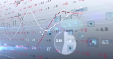 Gri arkaplandaki çoklu yuvarlak tarayıcılara karşı borsa veri işlemesi. küresel finans ve ağ teknolojisi kavramı