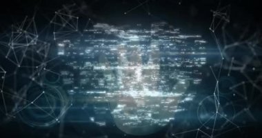 Güvenlik kilidi simgeleri ve insan eli parmak izi biyometrik tarayıcısında tarama yapıyor. siber güvenlik ve teknoloji kavramı