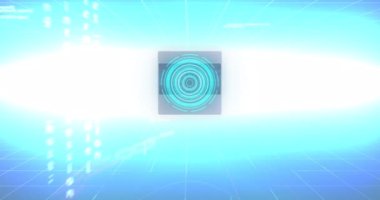 Ekranlarda dönen dünyanın animasyonu, tarama alanı ve veri işleme. Dijital olarak oluşturulan bağlantı ve teknoloji ağı.