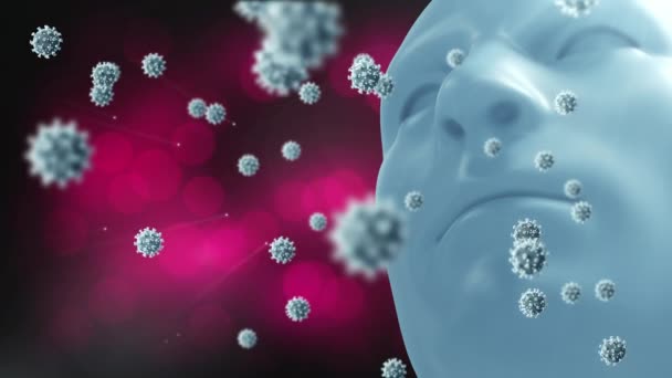 인간의 세포와 배경에 점들을 합성한 것이다 글로벌 코로나 바이러스 대유행 — 비디오
