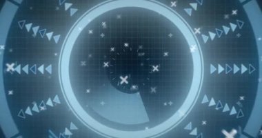 Bilgisayar işlemcisi üzerinden tarama ve veri işleme animasyonu. Dijital olarak oluşturulan bağlantı ve teknoloji ağı.