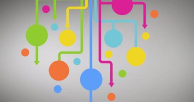 Dijital simgelerle bağlantı ağının animasyonu. küresel teknoloji, dijital arayüz, bağlantı ve ağ konsepti dijital olarak oluşturulmuş video.