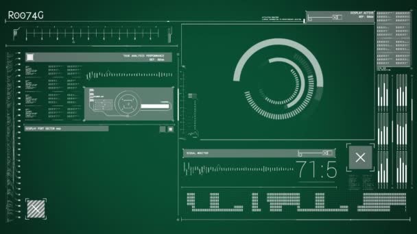 Animation Écrans Avec Balayage Portée Traitement Des Données Sur Écrans — Video