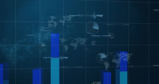 Animação Cadeado Segurança Online Com Rede Ícones Processamento Dados Interface — Vídeo de Stock