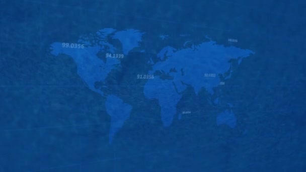 Animation Traitement Des Données Financières Sur Carte Monde Filature Des — Video