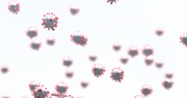 Animação Digital Múltiplas Células Covid Flutuando Contra Fundo Branco Coronavirus — Vídeo de Stock