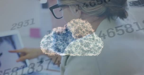 Δίκτυο Συνδέσεων Που Σχηματίζουν Ένα Σύννεφο Και Πολλαπλοί Αριθμοί Αλλαγής — Αρχείο Βίντεο