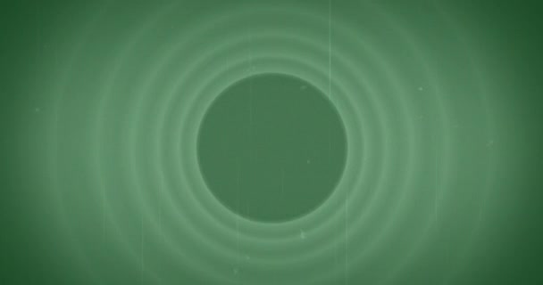 在古色古香的绿色圆圈上动画化的细部文字 复古电影和电影概念数码生成的视频 — 图库视频影像