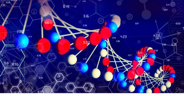 Immagine Generata Digitalmente Della Struttura Del Dna Delle Strutture Chimiche — Foto Stock