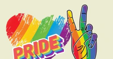 Gökkuşağı renkli gurur metninin animasyonu. Gökkuşağı kalbinde zafer işareti var. İnsan hakları, lgbtq ve eşitlik kavramı dijital olarak oluşturulmuş video.