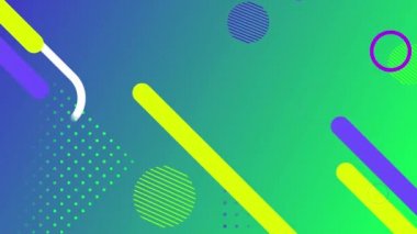 İyi titreşimlerin dijital animasyonu metin ve soyut şekiller yeşil ve mavi gradyan arka plana karşı. bilgisayar arayüzü ve tipografi kavramı