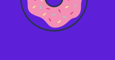 Donut 'ın üzerinde mavi arka planda süzülen ışık izlerinin dijital animasyonu. Soyut şekiller kavramına sahip soyut desenli arkaplan