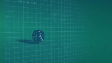 Yukarı bakan okların animasyonu ve yeşil arka plandaki dünya haritası. küresel finans ve iş konsepti dijital olarak oluşturulmuş video.