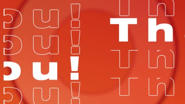 数字动画 谢谢你的文字与橙色背景的同心圆圈 计算机接口和电子游戏概念 — 图库视频影像