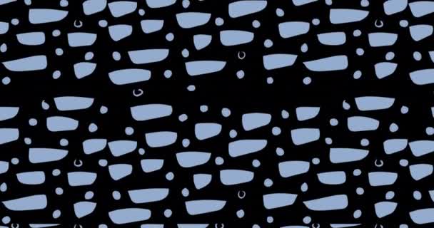 Ψηφιακό Animation Πολλαπλών Μπλε Αφηρημένων Σχημάτων Που Κινούνται Μαύρο Φόντο — Αρχείο Βίντεο