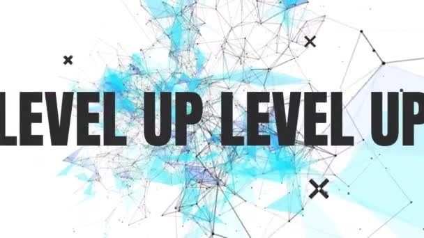 Digitale Animation Von Level Text Gegen Netzwerk Von Verbindungen Auf — Stockvideo