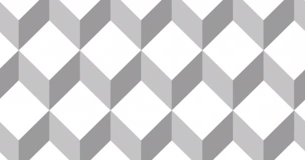 Digital Animation Multiple White Cubes Grey Background Illustrations Seamless Pattern — Stock Video