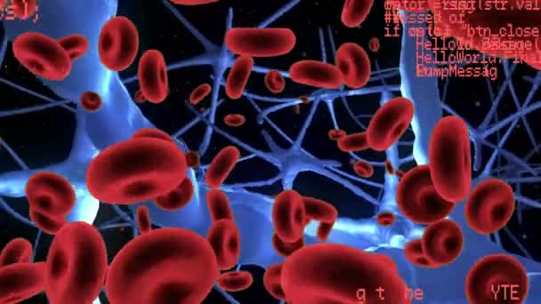 Animation Traitement Des Données Sur Les Globules Rouges Les Neurones — Video