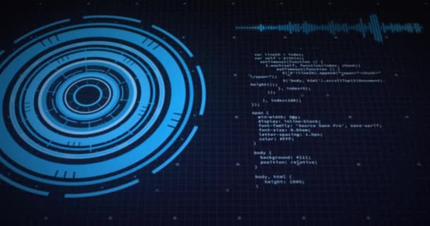 Animation Scopes Scanning Data Processing Grid Digital Interface Global Data — Stock Video