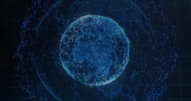 Siyah arkaplan üzerindeki ağ bağlantılarının 6G metin ve parlayan arayüzünün animasyonu. iletişim teknolojisi dijital arayüz kavramı, dijital olarak oluşturulmuş video.