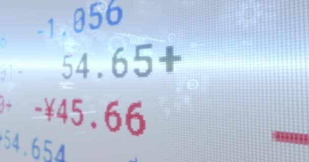 Animación Pantalla Interfaz Con Datos Financieros Información Texto Que Mueve — Vídeos de Stock