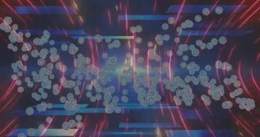 Titreyen ışık yollarının üzerindeki dijital simgelerin animasyonu. küresel bağlantılar ve dijital arayüz konsepti dijital olarak oluşturulmuş video.