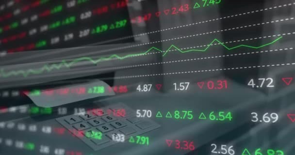 Animation Der Verarbeitung Von Finanzdaten Geldautomaten Globale Finanzen Geschäfts Und — Stockvideo