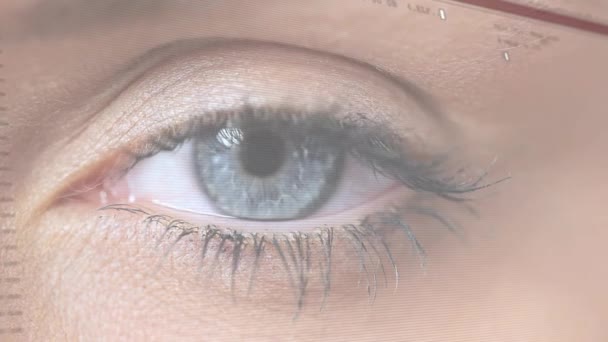 Animation Ouverture Fermeture Des Yeux Bleus Des Femmes Avec Des — Video