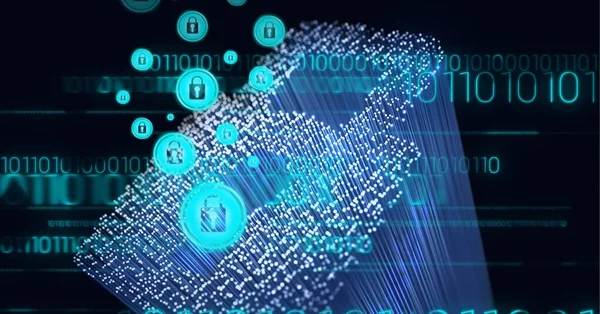 Online Biztonsági Lakatokkal Bináris Kódokkal Való Kapcsolatok Hálózatának Összetétele Globális — Stock Fotó
