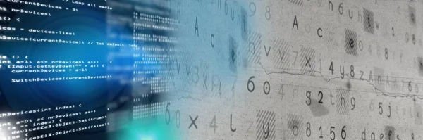 Computercode Verwerking Blauwe Achtergrond Technologie Programmering Computer Codering Concept Digitaal — Stockfoto