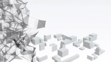 3D şehir manzarası üzerindeki bağlantı ağının animasyonu. küresel bağlantılar, teknoloji ve dijital arayüz konsepti dijital olarak oluşturulmuş video.