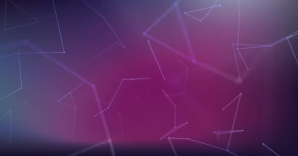 Animation Von Verbindungsnetzen Auf Glühend Violettem Hintergrund Globale Vernetzung Datenverarbeitung — Stockvideo