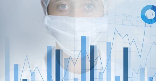 Finansiella Data Och Diagram Över Medicinsk Arbetare Hälso Och Sjukvård — Stockfoto