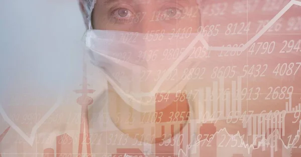 Finansiella Data Och Diagram Över Medicinsk Arbetare Hälso Och Sjukvård — Stockfoto