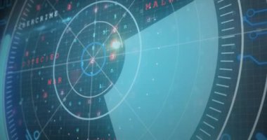 Şebeke üzerinde tarama yapan dürbünlerin animasyonu. küresel bağlantılar, veri işleme ve dijital arayüz konsepti dijital olarak oluşturulmuş video.