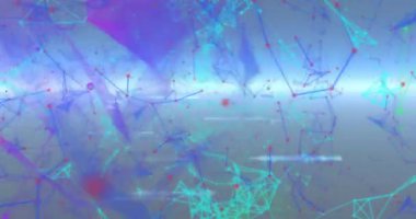 Tarama kapsamı üzerindeki bağlantı ağının animasyonu. küresel bağlantılar, veri işleme ve dijital arayüz kavramı.